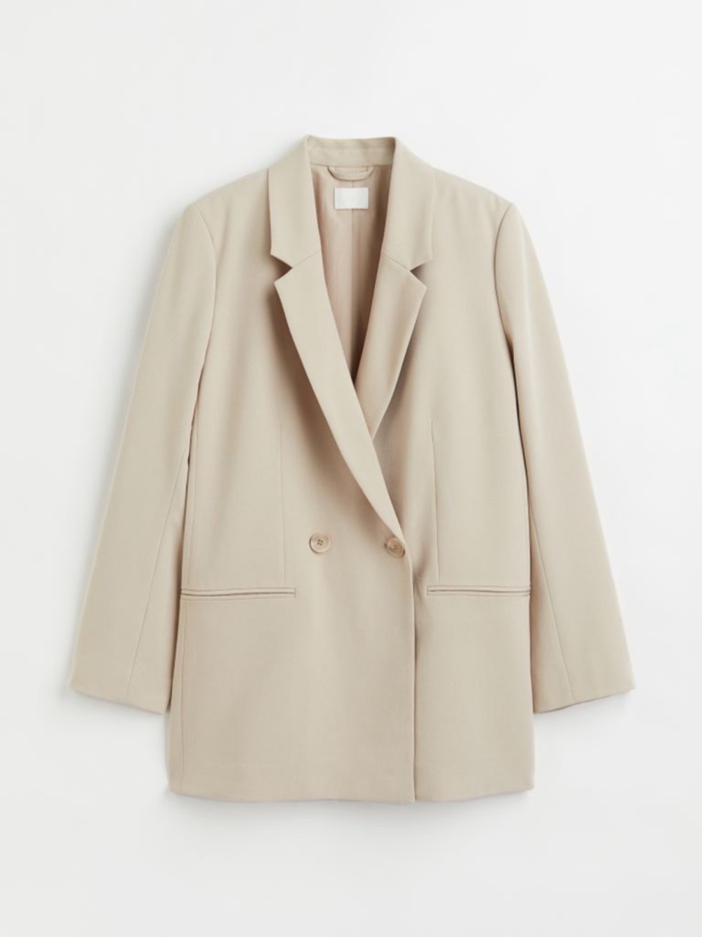 Beige Double-Breasted Women’s Blazer Jacket